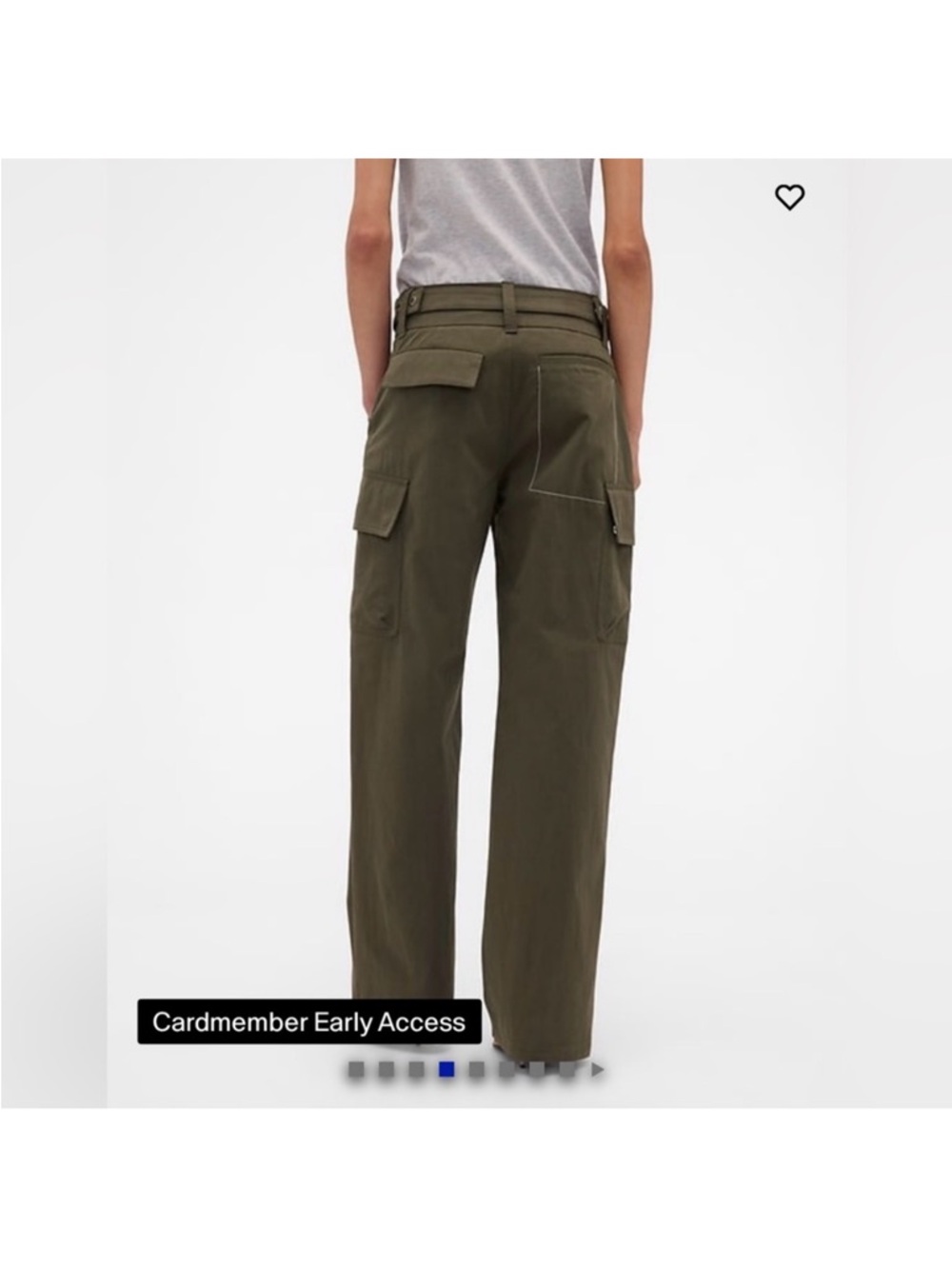 Gap x Victoria Beckham High-Rise Cargo Pants in Olive, size 4 - Picture 3 of 7